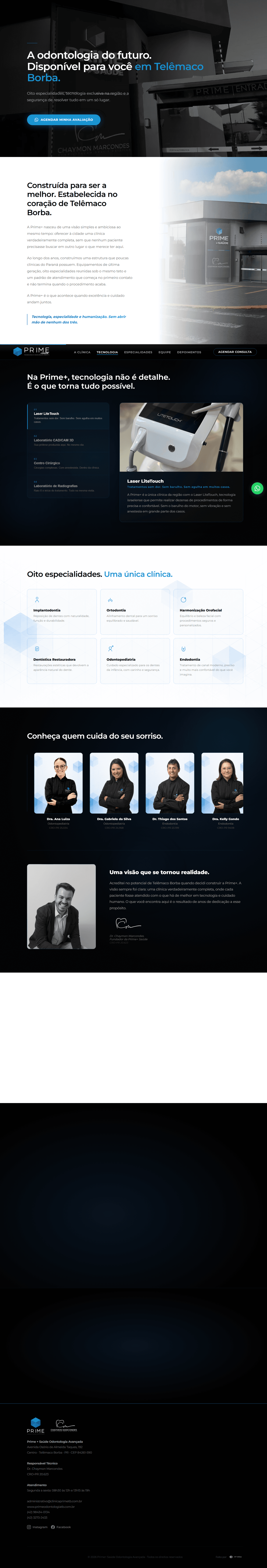 Landing page Prime+ Saúde Odontologia Avançada